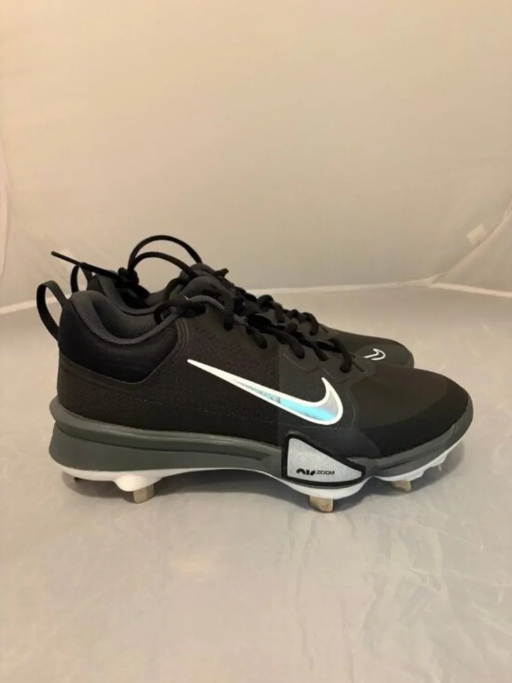 Nike Force Zoom Trout 9 Pro Black metal baseball cleats size 7.5 FB2907 003